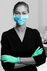 An image of AHP member in face mask