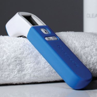 Forehead thermometer with a blue handle