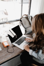 girl at a laptop