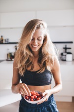 girl eating fruit