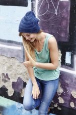 smiling girl in beanie