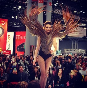 model at hair show