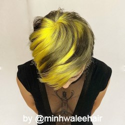 A haircolor image of blonde with pantone color