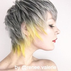 A haircolor image of blonde woman with pantone color 