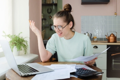 A stock image of female using laptop