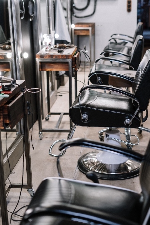 A stock image of hair salon chairs