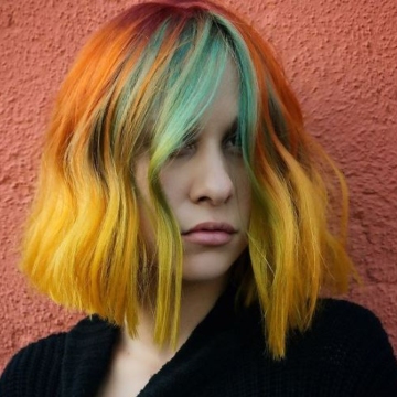 An image of bold block color hair AHP blog