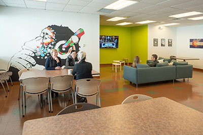 An image of PAC lunchroom and staff