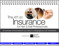 An image of AHP's 411 insurance ebook for hair and nail professionals.