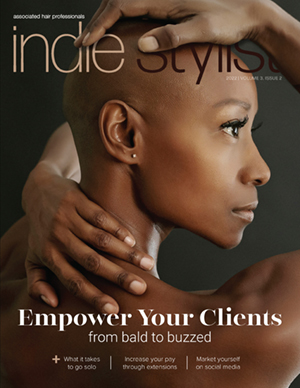 An image of a hairstylist magazine called AHP's Indie Stylist.