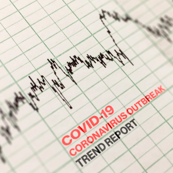 An image of chart describing covid cases