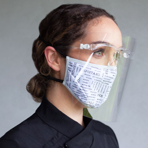 An image of ahp member with face mask and goggles