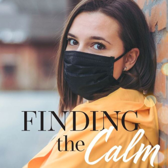 An image of finding the calm over model with mask for AHP blog