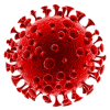 Spiked ball rendering of virus. 
