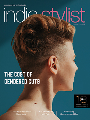 An image of a hairstylist magazine called AHP's Indie Stylist.