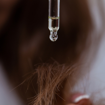 keratin being applied to hair