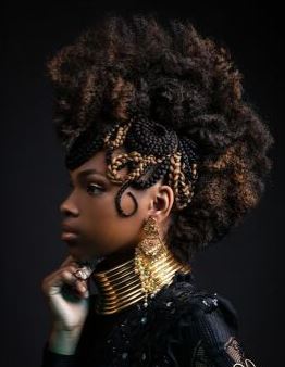 Beautiful woman with gold jewelry