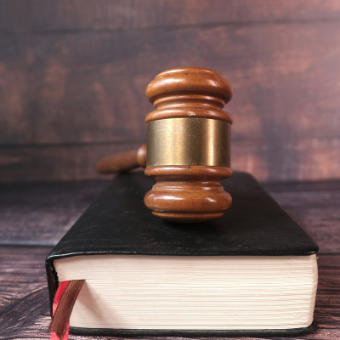 gavel resting on a book