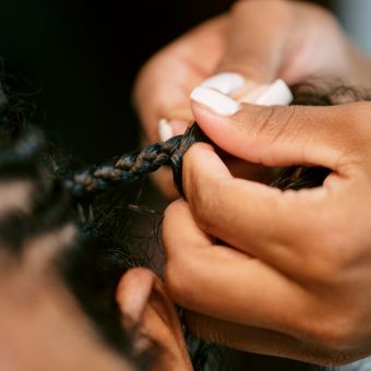 Hairdresser braiding