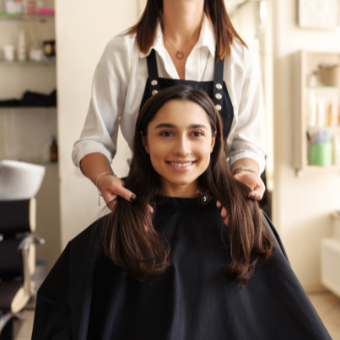 hairdresser with client