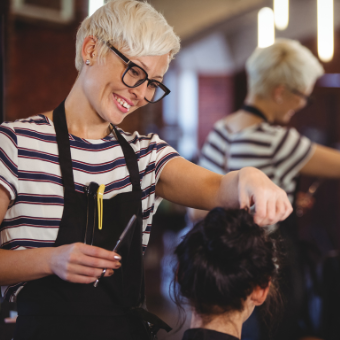 AHP Member cutting hair