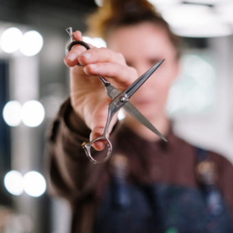 Upclose shot of shears for cutting hair