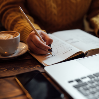 women sketching her web design