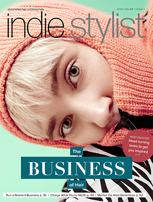 An image of a hairstylist magazine called AHP's Indie Stylist.