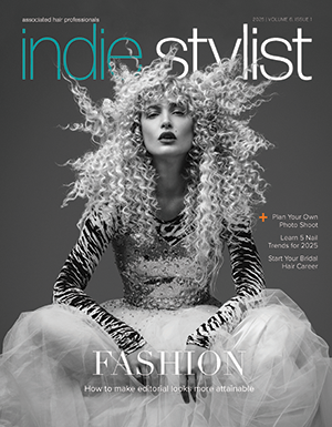 An image of a hairstylist magazine called AHP's Indie Stylist.